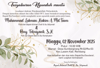 Kartu nasi nikah (tonjokan)